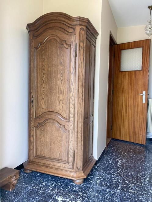 Massief houten halkast, Huis en Inrichting, Kasten | Kleerkasten, Met hangruimte, Eikenhout, Ophalen