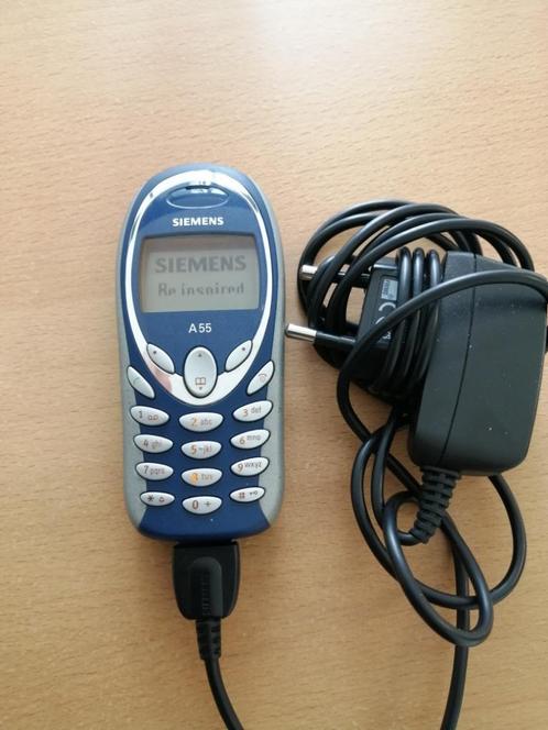 OP=OP!!! SIEMENS A55 BLAUW/ZILVER MOBIELE TELEFOON + OPLADER, Telecommunicatie, Mobiele telefoons | Siemens, Gebruikt, Zonder abonnement