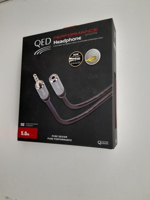 QED Performance graphite Hoofdtelefoon verlengkabel 5meter, Audio, Tv en Foto, Audiokabels en Televisiekabels, Nieuw, Interlink-kabel