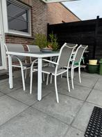Tuintafel met 4 stoeken, Tuin en Terras, Ophalen, 4 zitplaatsen, Gebruikt, Aluminium
