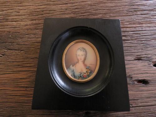 Vintage miniatuur portret Marie Antoinette , Italie, Antiek en Kunst, Curiosa en Brocante, Ophalen of Verzenden