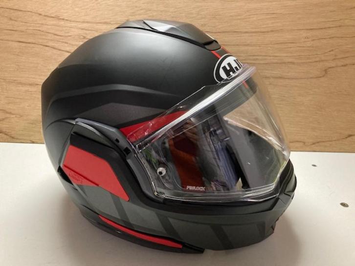 Motorhelm HJC i100 Beis Mat Zwart – Rood, Maat M, Motoren, Kleding | Motorhelmen, Heren, Integraalhelm, M, HJC, Ophalen