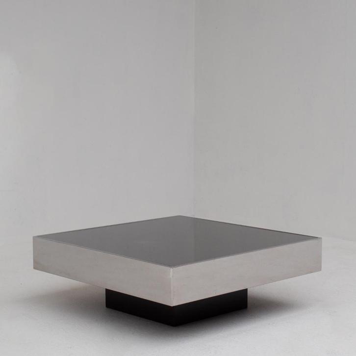 Vintage Chrome Koffie Tafel, Huis en Inrichting, Tafels | Salontafels, Gebruikt, Minder dan 50 cm, 50 tot 100 cm, 50 tot 100 cm