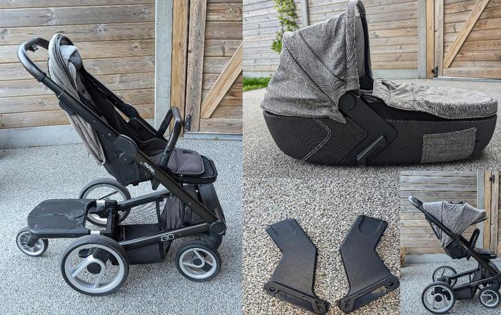 Mutsy iGo Farmer, Kinderen en Baby's, Kinderwagens en Combinaties, Gebruikt, Combiwagen, Mutsy, Duowagen, Met reiswieg, Verstelbare duwstang