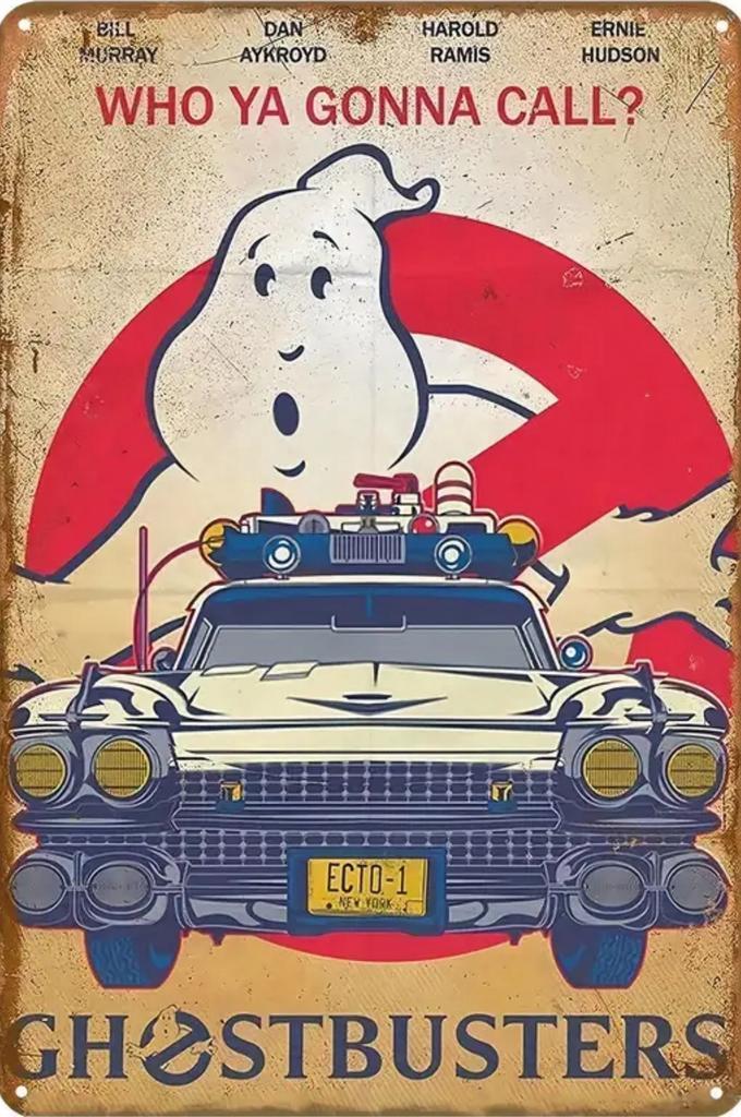 Metalen reclamebord Ghostbusters- retro vintage mancave new, Verzamelen, Merken en Reclamevoorwerpen, Zo goed als nieuw, Reclamebord