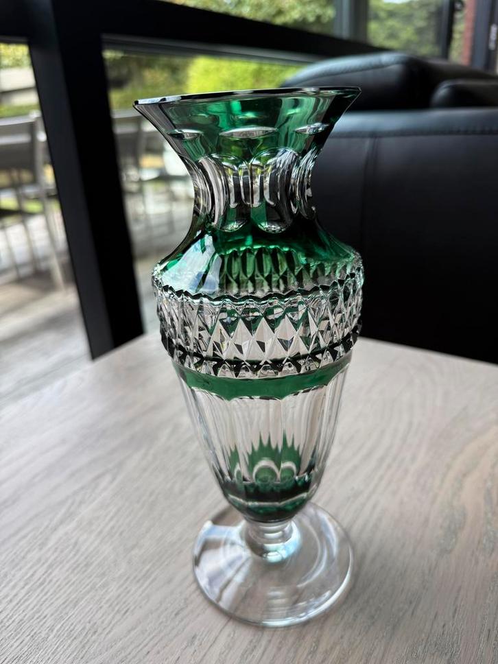 Antieke Art Deco Geslepen Kristallen Vaas van Val St Lambert, Antiek en Kunst, Antiek | Vazen, Ophalen