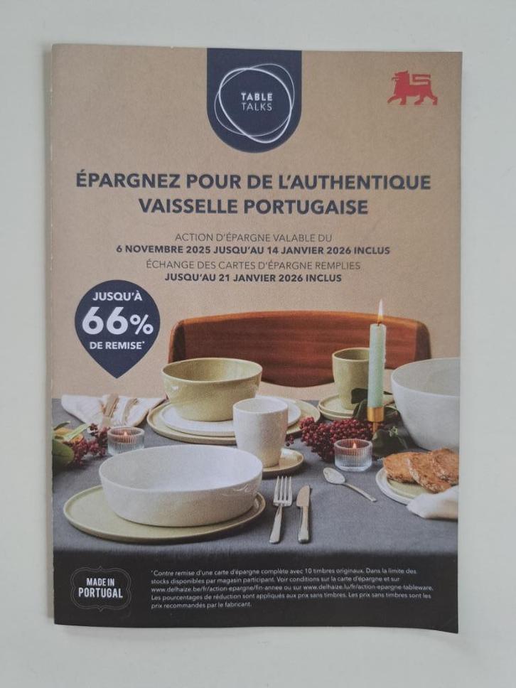 Action épargne TABLE TALKS-Vaisselle portugaise Delhaize, Verzamelen, Supermarktacties, Ophalen of Verzenden