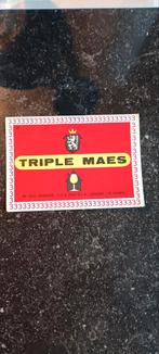 Oud bieretiket triple Maes br Maes Waarloos, Verzamelen, Ophalen of Verzenden