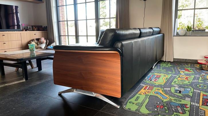 Echt lederen hoeksalon FLEXLUX GLOW Denemarken, Huis en Inrichting, Zetels | Complete zithoeken, Gebruikt, Hout, Leer, Ophalen