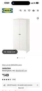 Wiite kledingkast, Huis en Inrichting, Ophalen, Zo goed als nieuw