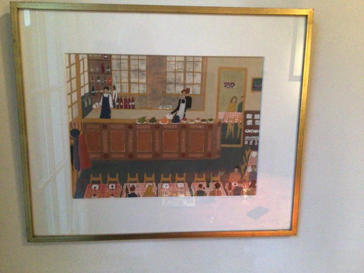 Schilderij (gouache) van eline rausenberger, Antiek en Kunst, Kunst | Schilderijen | Modern, Ophalen