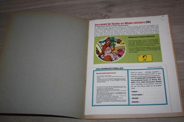 1e druk nr 59 "De ijzeren hand " +sticker + rebusblad , 1973, Livres, BD, Utilisé, Une BD, Enlèvement ou Envoi