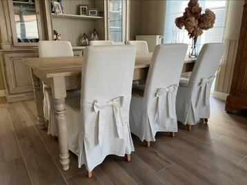 6 chaises de salle à manger avec housse country