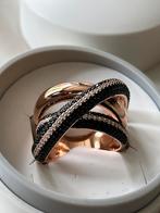 Zilveren rosé ring  925, Bijoux, Sacs & Beauté, Bagues, Argent, 19 à 20, Avec strass, Femme