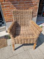 6 rieten stoelen, Huis en Inrichting, Stoelen, Ophalen, Gebruikt, Bruin, Riet of Rotan