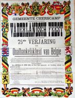 Pracht affiche van CHERSCAMP - SERSKAMP " 75 verjaring onafh, Verzamelen, Ophalen of Verzenden, A1 t/m A3, Reclame, Rechthoekig Staand