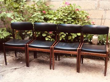 Set van 4 vintage Deense stoelen uit de jaren 60
