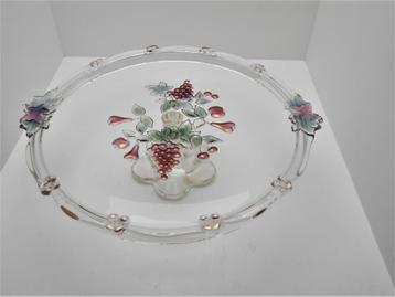 magnifique ancien presentoir à gateaux en verre sur pied, Antiquités & Art, Enlèvement ou Envoi