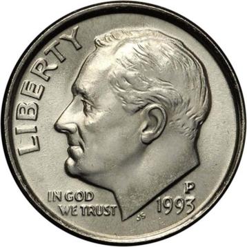 États-Unis 1 centime, 1993 Roosevelt Dime « P » - Philadelph