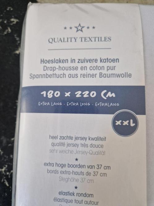 Hoeslaken XXL - 180 x 220, Huis en Inrichting, Slaapkamer | Beddengoed, Nieuw, Hoeslaken of Sloop, Tweepersoons, Wit, Ophalen