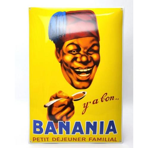 Banania emaillen reclame bord mancave decoratie borden, Collections, Marques & Objets publicitaires, Comme neuf, Panneau publicitaire