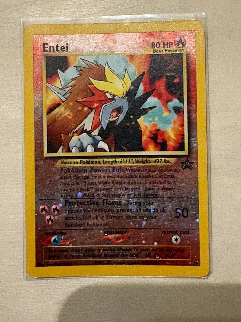 Entei Reverse Holo Promo 34 - Movie Promo - WOTC 2001, Hobby en Vrije tijd, Verzamelkaartspellen | Pokémon, Zo goed als nieuw