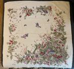 Richel zijden sjaal met bloem- en vogelpatronen 86x89cm, Kleding | Dames, Mutsen, Sjaals en Handschoenen, Ophalen of Verzenden