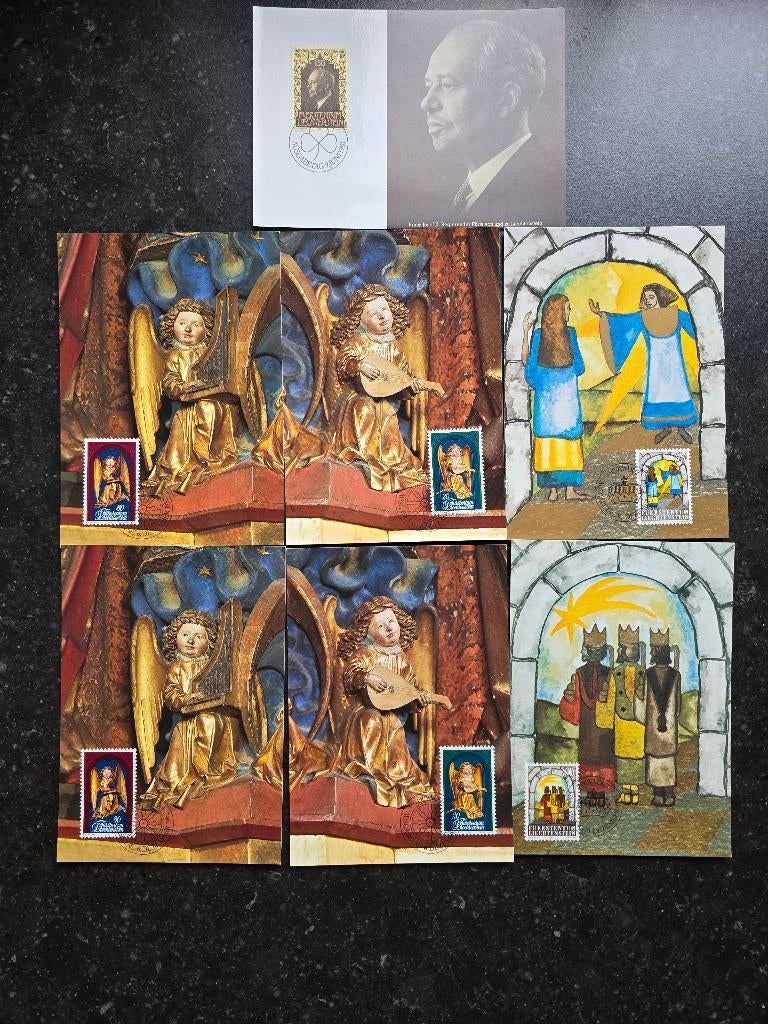 Liechtenstein 7 maximumkaarten, Timbres & Monnaies, Timbres | Europe | Autre, Enlèvement ou Envoi, Autres pays, Affranchi