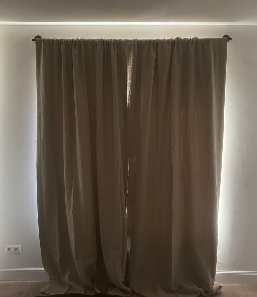 rideaux beige clair Zara Home, Maison & Meubles, Neuf, 200 cm ou plus, Beige, Enlèvement
