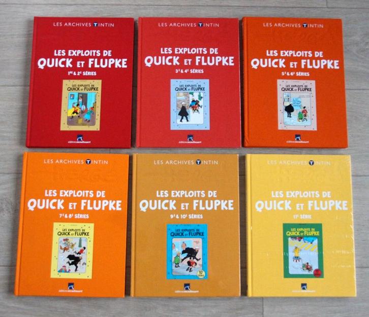 6x Les archives Tintin exploits de Quick flupke Hergé Kuifje, Boeken, Stripverhalen, Zo goed als nieuw, Meerdere stripboeken, Verzenden