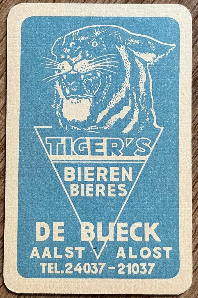 Oude speelkaart TIGER’S BIEREN/DE BLIECK/AALST, Ophalen of Verzenden, Zo goed als nieuw, Speelkaart(en)