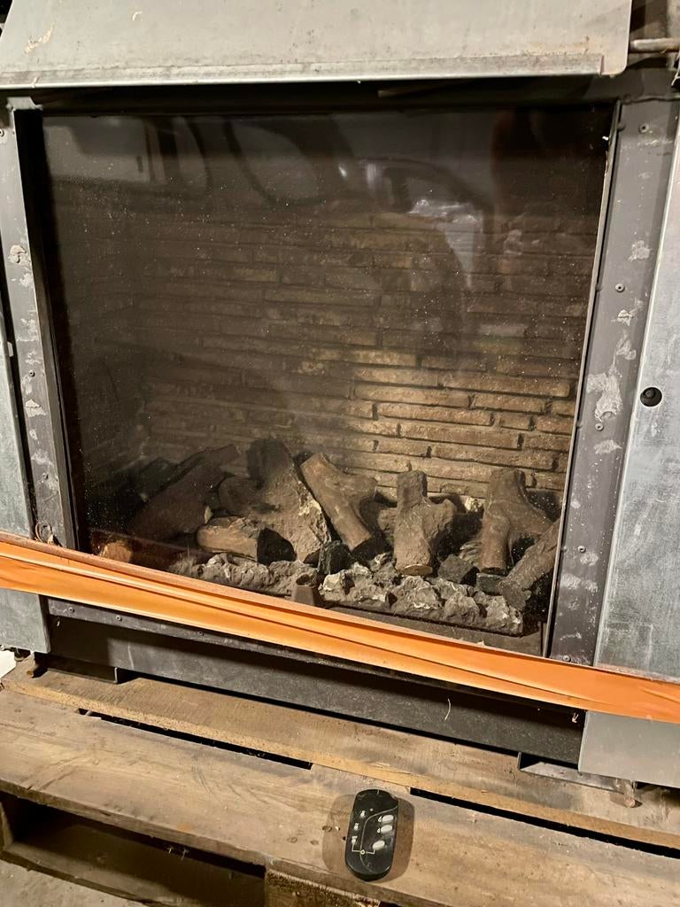 Inbouw gashaard met warmtecirculatie, Maison & Meubles, Cheminées, Enlèvement, Utilisé, Encastré, Cheminée au gaz