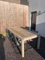 Tuintafel met 6 stoelen, Ophalen, Gebruikt, Rechthoekig, Hout