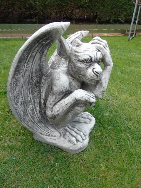 gargouilles en pierre patiné monstre ailées, Jardin & Terrasse, Décoration murale de jardin, Neuf, Enlèvement