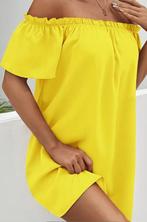 Geel zomerjurkje, off shoulder, maat S, Geel, Nieuw, Ophalen of Verzenden, Maat 36 (S)