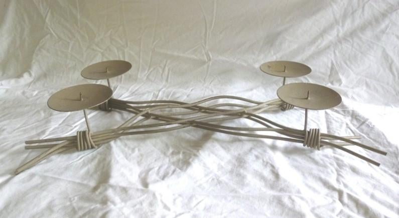 Grand bougeoir ' Branches ' * Shabby Chic *, Enlèvement ou Envoi, Utilisé, Beige, Chandelier