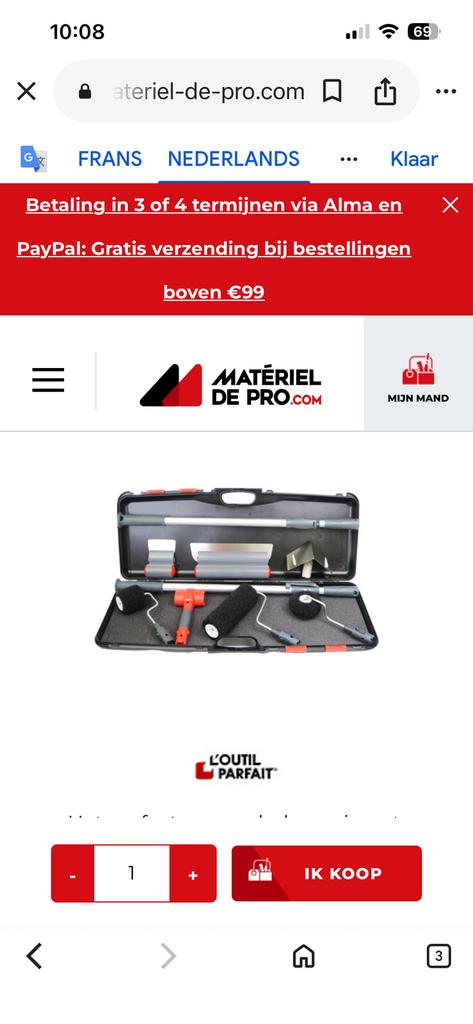 L’outil parfait gyproq, Ophalen, Zo goed als nieuw