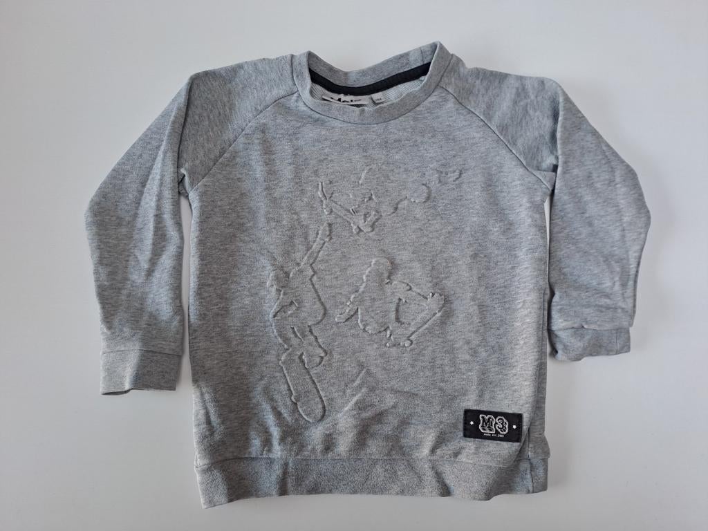 Mt 104 Grijze sweater met skateboarders, Kinderen en Baby's, Kinderkleding | Maat 104, Zo goed als nieuw, Jongen, Trui of Vest