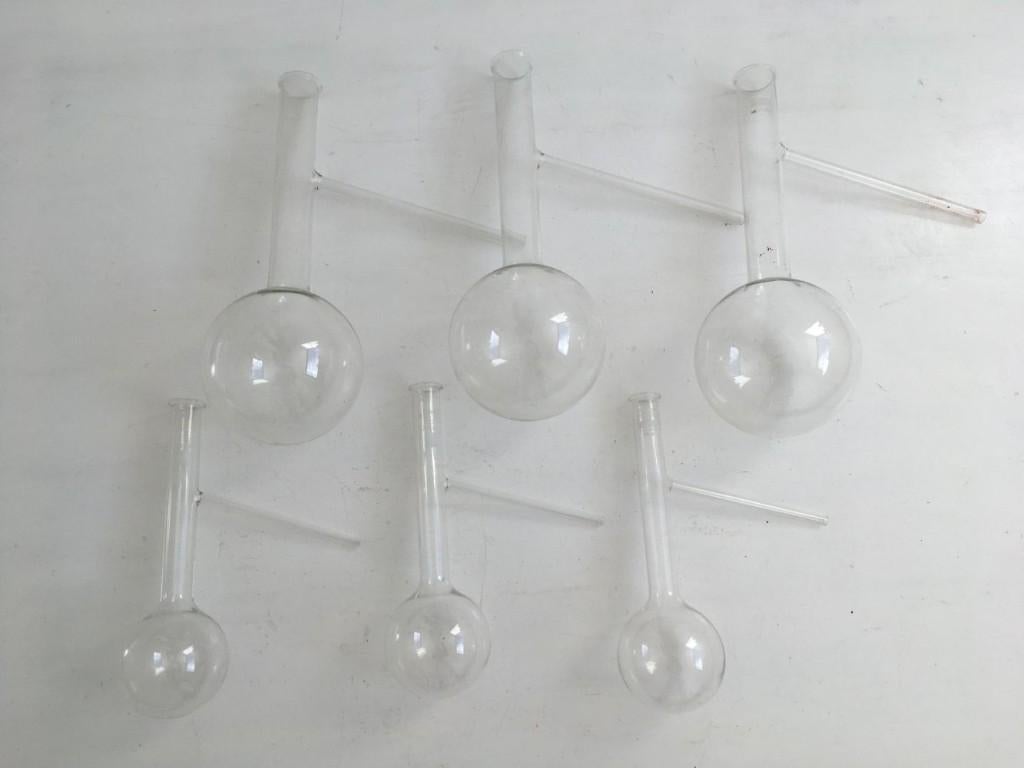 Destillatiekolven 250 en 1000ml - pyrex kookkolf met zijarm, Ophalen of Verzenden, Gebruikt