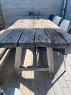 Ensemble de jardin en bois massif, table et banc, rustique, Enlèvement, Utilisé, Rectangulaire, Bois