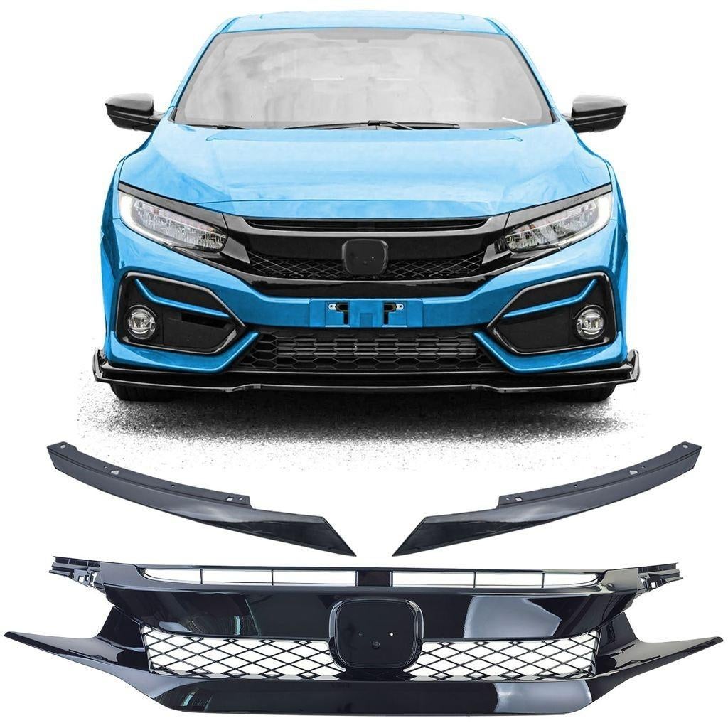 Sport Grill Honda Civic X FC FK TR Performance Glans Zwart, Envoi