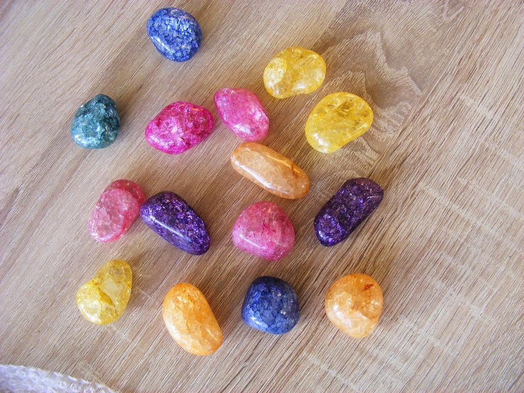 Schitterende Set: 15 Gekleurde Crackle Bergkristallen, Ophalen, Nieuw