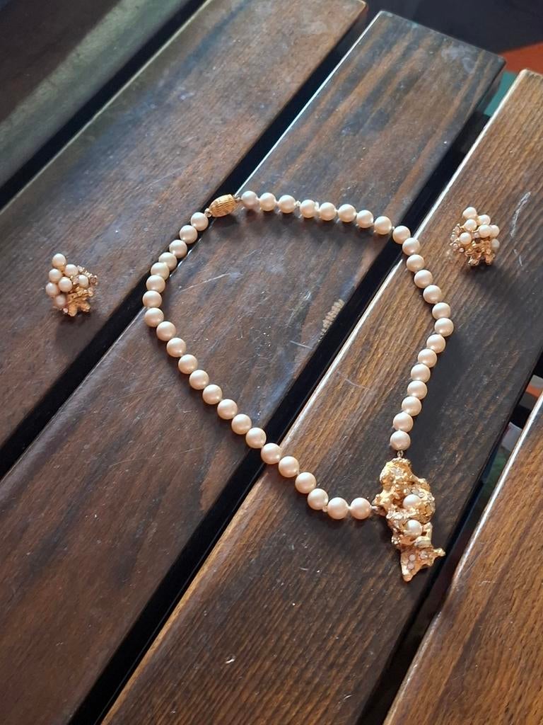 Prachtige barokke parelketting in goede algemene staat, Handtassen en Accessoires, Kettingen, Ophalen