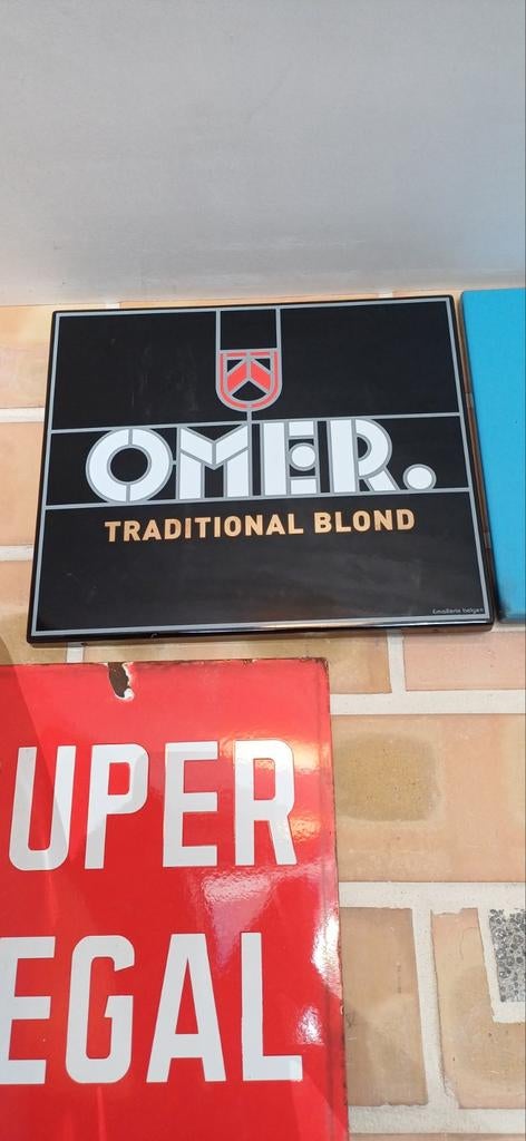 Emaille reclamebord omer, Ophalen of Verzenden, Reclamebord