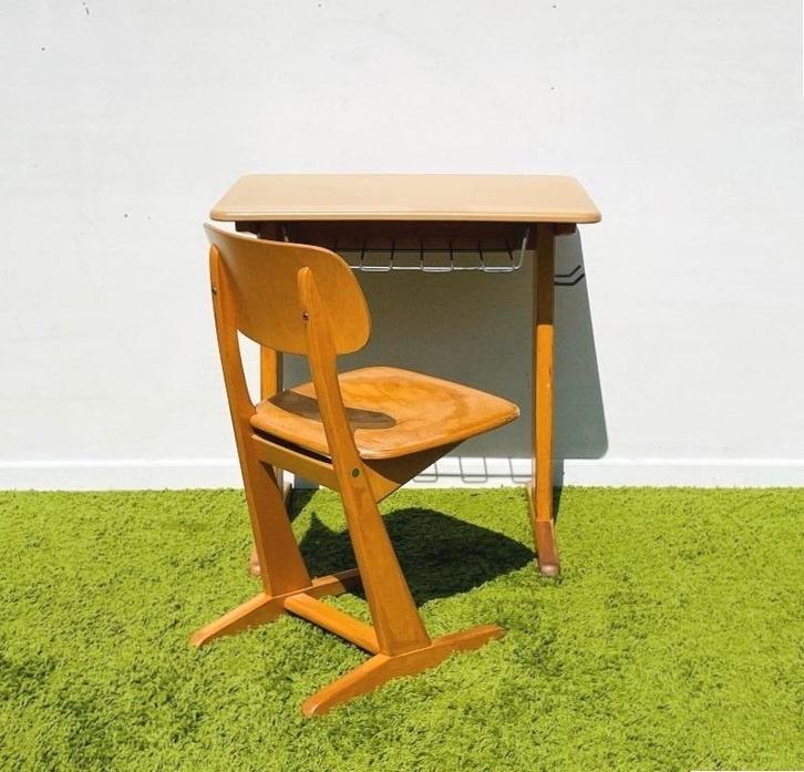 Pupitre & chaise d'école Casala Vintage 60s, Enfants & Bébés, Chambre d'enfant | Tables & Chaises, Utilisé, Table(s) et Chaise(s)