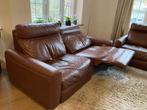 Bruin lederen zetels 3-zits en 2-zits, Huis en Inrichting, Zetels | Zetels, Ophalen, 150 tot 200 cm, Driepersoons, Zo goed als nieuw