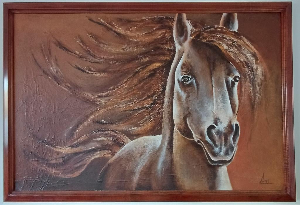 Authentiek schilderij kunstenaar Cor Mombers, Enlèvement