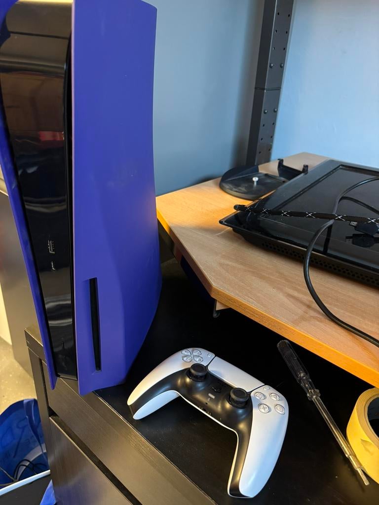 Paarse ps5 disc + controller in topstaat, Games en Spelcomputers, Spelcomputers | Sony PlayStation 5, Zo goed als nieuw, Ophalen