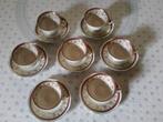 7 Theekopjes met schoteltjes van WAWEL made in Poland (Rood), Enlèvement, Comme neuf, Porcelaine, Tasse(s) et/ou soucoupe(s)