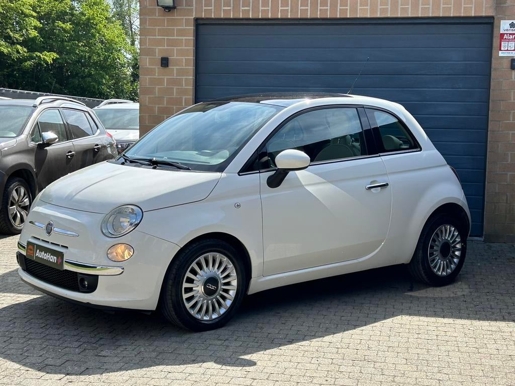 Fiat 500 1.2 Lounge Airco PanoDak Onderhoudsboek 2sleutels, Autos, Fiat, 1242 cm³, Euro 5, Achat, Beige